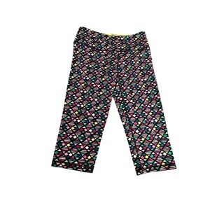 VSX Sport Knockout Crop Leggings M Geometric Neon Black Workout Pants Victoria